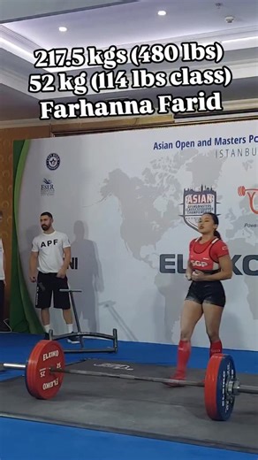King Of The Lifts on Instagram: "Farhanna keeps the 52 kg Deadlift World record in a strangle hold. @asian.powerlifting.federation Open World record 217,5 (52kg) by Farhanna Farid from Singapore 🇸🇬 @theipf @powerliftingsingapore @farhannafariddd"
