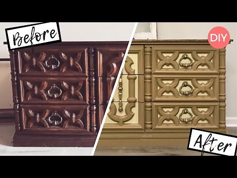 How to Liquid Sand Furniture | Dresser Transformation | Before & After DIY | Ashleigh Lauren