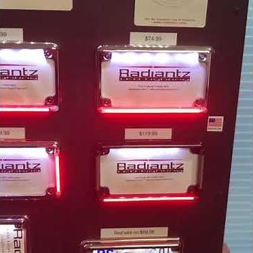 Motorcycle license plate frame with white LED built in