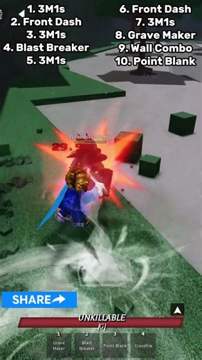 One Shot Undying Hero Wall Combo #roblox #comboes #tsb