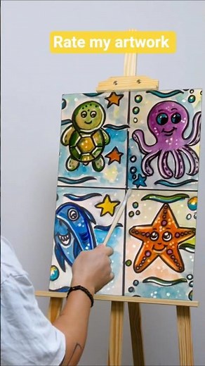 Cute Sea Animals Drawing 🐙🐢 Easy Ocean Art for Kids | Step by Step #Shorts
