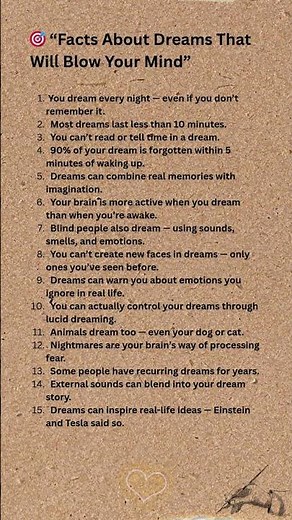 🎯 Facts About Dreams That Will Blow Your Mind