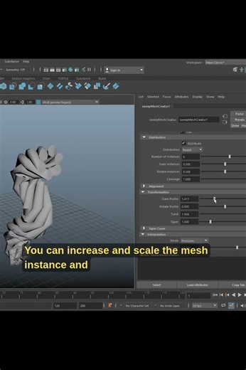 Sweep Mesh in Maya✅