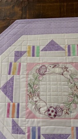 Easter Embroidered and Quilted Octagon Table Topper - Etsy