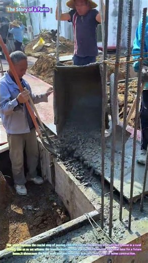 Concrete Pouring for a Rural Self-Built House Foundation 🏗️🏠