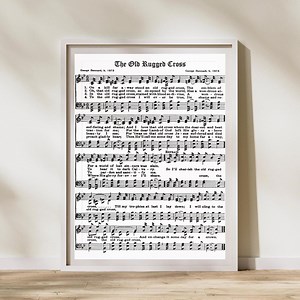 The Old Rugged Cross Hymn – Printable Sheet Music (PDF, JPG Download 8x10" ) - Etsy