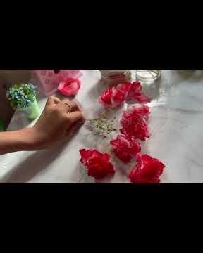 DIY tissue paper flowers bouquet 💐 #easy