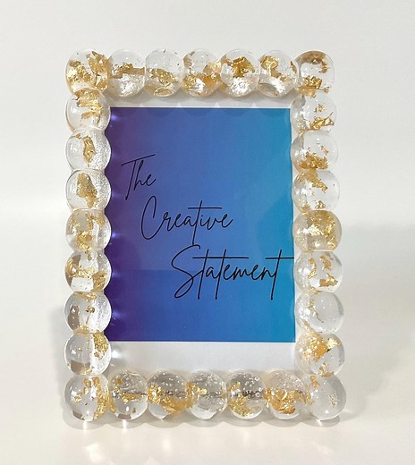 Gold Leaf Resin Photo Frame: Modern Glam Bobbin Picture Frame - Etsy