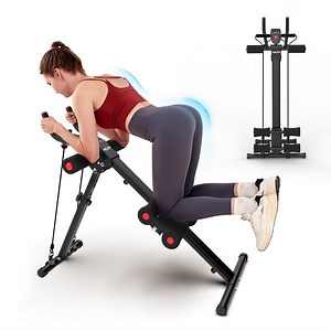 RELIFE SPORTS Foldable Waist Trainer Ab Cruncher Strength Training Machine with Resistance Bands - Walmart.com