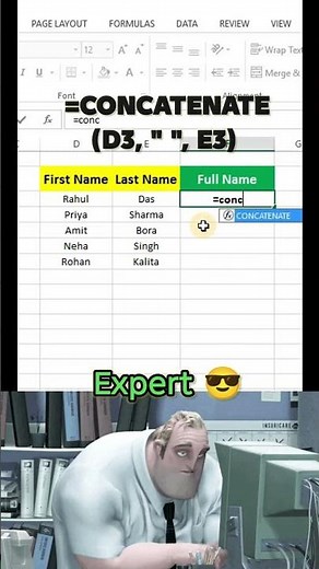 How to Join Text in Excel Using CONCATENATE #excel #exceltips #exceltricks #excelformula #msexcel