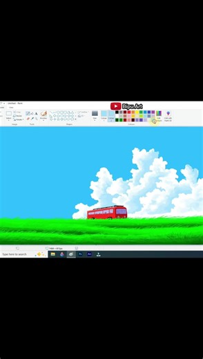 Scenery Drawing In Ms Paint #mspaint #shorts #viral #artshorts #mspaintdrawing #scenerydrawing #art