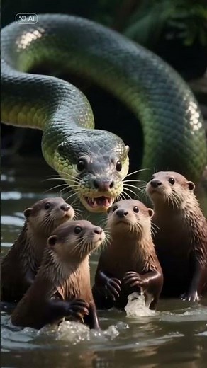 Anaconda vs Otters | Real Amazon River Battle | Wild Animal Attack #Shorts
