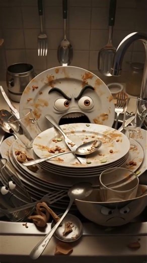 Dirty dishes need to be washed out