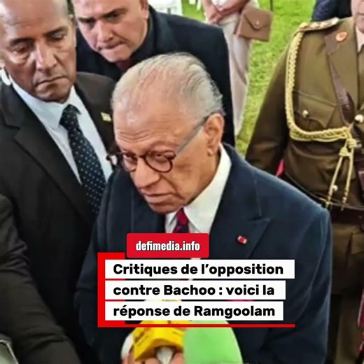 Critiques de l’opposition contre Bachoo : voici la réponse de Ramgoolam