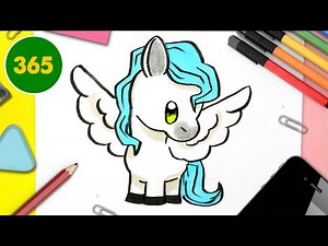 HOW TO DRAW A CUTE PEGASUS KAWAII