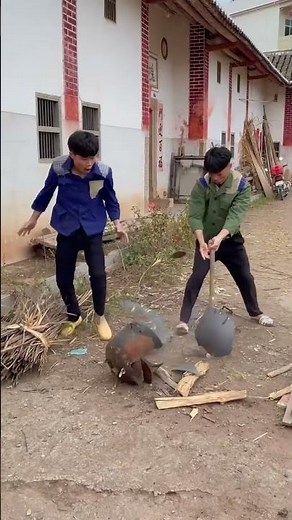 My clever younger brother helped me remove the wheat from my head！ #comedy #funny