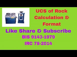 unconfined Compressive Strength calculation/UCS Value of Rock calculation