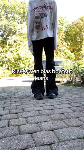 Rick owens bias bootcut jeans #rickowens #enfantsrichesdeprimes #fyp