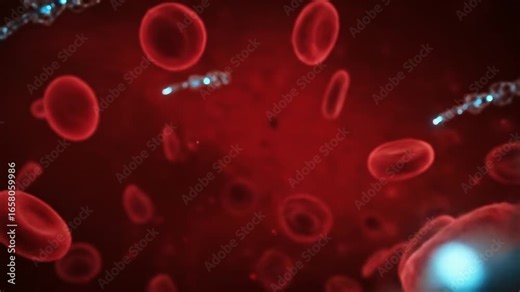 Microscopic Nanobots Repairing Blood Cells in Animated Sequence