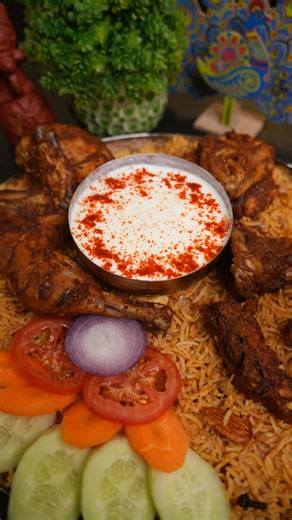 Chicken Mandi - Chicken 1 Kg - Give Good Cuts In Each Pieces - Now, We will prepare mandi masala - Make Powder Of Cumin, Corriander, Fennel Seeds, Black & White Pepper Corns, Cardamom, Cinnamon, Clove, Nutmeg, Mace & Chillies - Take Powder In A Plate with Salt, Turmeric Powder, Ginger Paste & Oil - Marinate Chicken Well - Keep It Aside - Heat Mustard Oil On Pan - Temper Dry Spices (Cardamom, Cinnamon, Clove & Bay Leaf) - Fry 250 gm Onion - Then Pour Paste Of Ginger-Garlic - Marinated Chicken Wit