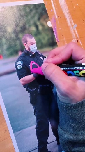 OOPS, did I do that? #art #nc #posca #collage #drawing #supportartist #fyp #funny #tiktokartists #tiktokart #scrapbooking #acab #copsoftiktok