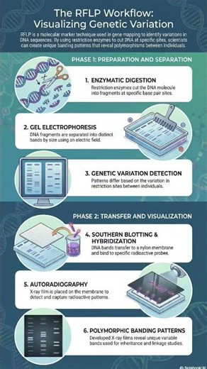 Restriction Fragment Length Polymorphism ( RFLP)🧬 #biology #microbiology #scienceshorts #science
