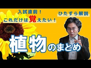 Just before the 6th grade entrance exam! This is all you need to remember. Summary of plants