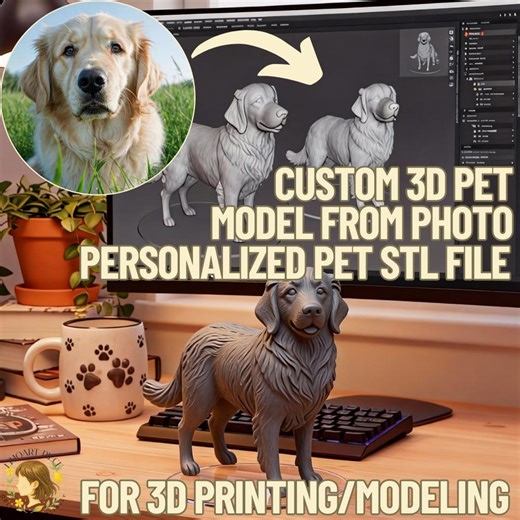 Custom 3D Pet Toy STL Model | Custom 3D From Your Photo | Personalized 3D Printing File | Custom Toy Figure | Digital Download - Etsy