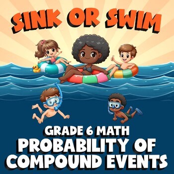 Probability of Compound Events SINK OR SWIM Math Game - No Prep Grade 6 Review