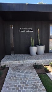 From the very front path, across the verandah, through the front door and straight into the entry. These cobblestones were always part of the vision and they are one of my favourite details in the entire build. @jcc_newhomes made sure the slab was carefully rebated to suit, with a custom front door and water stop. Then @perfectpavewagga laid them beautifully. It is the kind of detail that feels subtle but makes such a strong first impression the moment you arrive. #cobblestoneentry #frontentryde