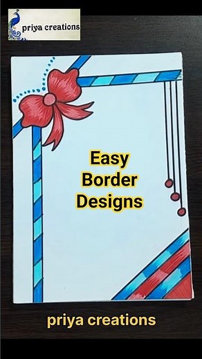Beautiful Border Design for Project Work | Easy & Creative Art Ideas | 10 Border Designs #shorts