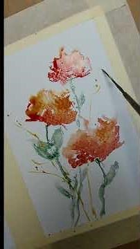 Simple Watercolor Flowers in Minutes #satisfying #artprocess #watercolortutorial