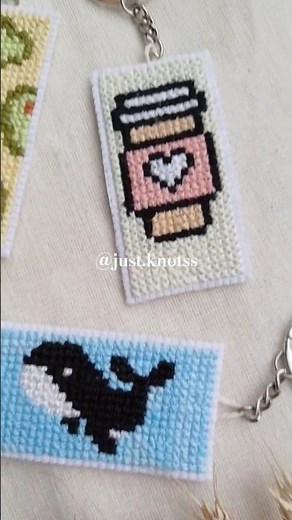 54.✨️DIY Cross Stitch Keychain with BraceletBook Pattern Alpha Keychains #friendshipbracelets