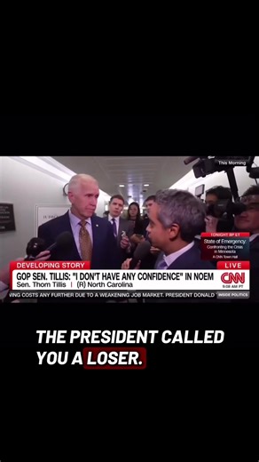 Lols Thom Tillis (R) ain’t playing around. #fyp #news #ice #trump #maga