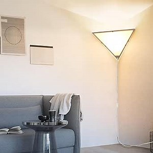 Corner Light with Switch, Ceiling Corner Lights for Living Room, Plug in Ceiling Light for Dark Area, Lamp for Bedroom, Kids Room, Triangle Shape