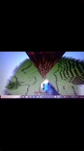 my first water bucket clutch in Minecraft Java edition in my laptop #minecraft