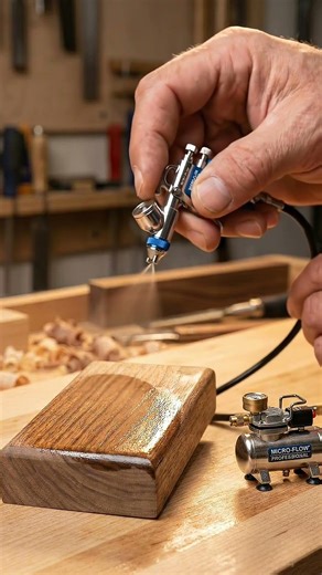 Transform Your Paint Jobs: the Tiny Spray Gun Revolution! 🚀 #diyprojects #woodworking #realsparks