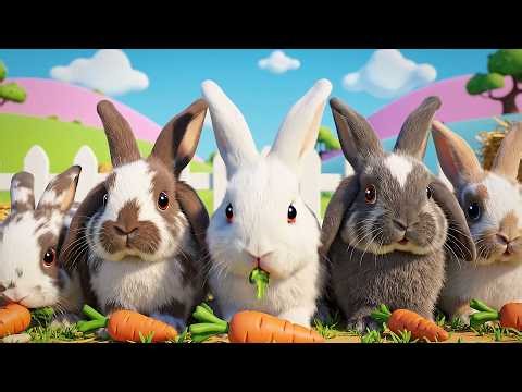 Five Little Bunnies Nibble Nibble | Cute Animal Song & Counting Rhyme