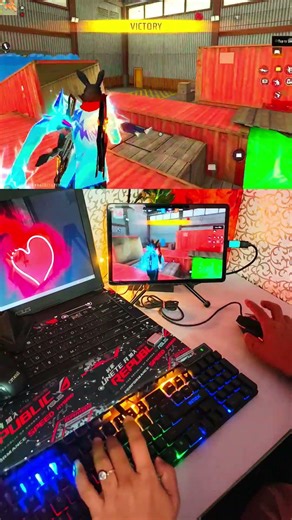 Pc❌mini mobile setup✅Free Fire Gaming Keyboard⌨️🖱📱Mix Pro Geek Gamer #freefire #keyboard #geekgamer
