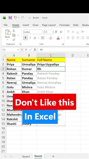 “Ctrl + E dabao aur magic dekho 😱 Excel Flash Fill Trick” #excel #npstudyzone