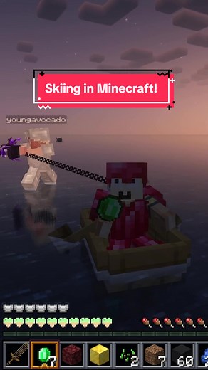Skiing in minecraft?!? For more moments like this check out twitch.tv/cozycrafted #minecraft #moddedminecraft #smp #moddedsmp