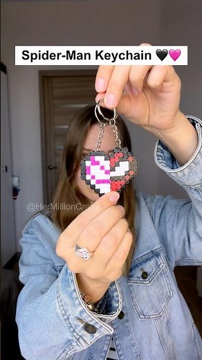 DIY Spider-Man Double Keychain 🕷️ Heart Keychain Craft Idea #diy #craft #viral #spiderman