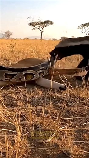 Honey Badger's Bold Move Against 10-Foot Python! | ZooViibe