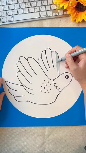 13K views · 51 reactions | Title: Handprint Peace Dove Drawing Hashtags: #PeaceDoveArt #HandprintDrawing #DoveCraft #DIYPeaceSymbol #KidsArtProject #CreativeDrawing #ArtForPeace #HandArtDIY #SimpleCrafts | paper craft | Facebook