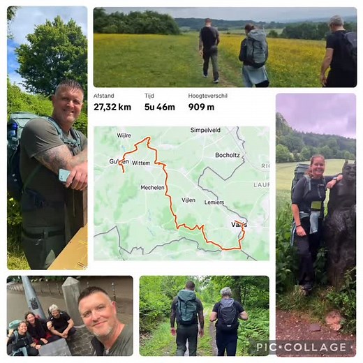Gelukt!! de Dutch Mountain Trail! Samen met Sabine, Jurjen en Sietske liepen we de 2e etappe: van Vaals naar Gulpen. Ruim 27 kilometer op de teller, flink wat hoogtemeters, zon op onze rug… én af en toe een frisse bui op onze kop. Maar wat een prachtige tocht. Bossen, vergezichten, slingerpaadjes en goede gesprekken onderweg. Moe maar voldaan #DutchMountainTrail #Wandelen #ZuidLimburg #Etappe2 #Bikkels #RegenZonEnSpierpijn #SamenOpPad | Jaap-Auke Rienstra
