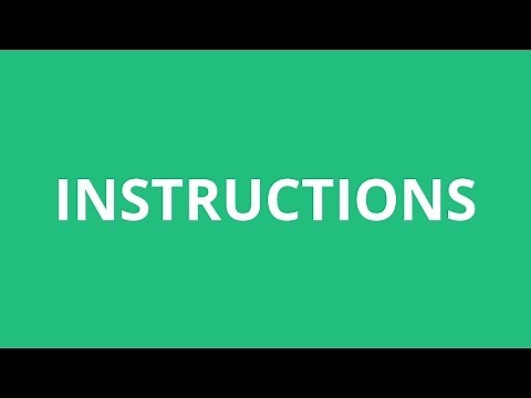 How To Pronounce Instructions - Pronunciation Academy