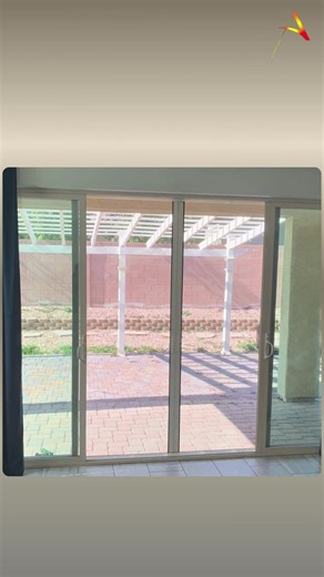 Can we talk about how beautiful this Desert Sand slider screen is?? Just finished this install and I'm obsessed with how it turned out! That warm Desert Sand color is chef's kiss and the way it glides? So satisfying to watch! You know that moment when you slide open your patio door on a perfect day, then 5 minutes later bugs are everywhere? Yeah, we fixed that problem. This retractable screen: 🌵 Matches perfectly with desert/southwestern homes 🦟 Keeps ALL the bugs out 🌬️ Lets fresh air flow f