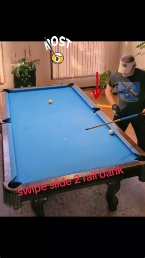 #pool trickshot 🎱 swipe/slide 2 rails to side #Short