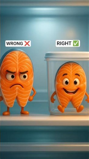 🐟 Keep Your Salmon Fresh & Happy! 😄❄️ #animation #funny #cartoon #shorts#Life#Food