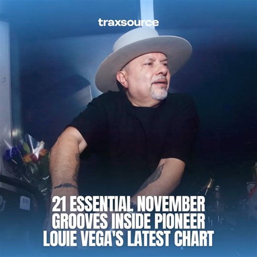 Traxsource on Instagram: "House legend @louievega delivers his chart for November! Dive into 21 essential tracks, a masterful collection of deep, soulful, afro and more vibes, featuring timeless grooves from one of the genre’s true icons. Swipe to explore 👉 Link in bio 🔗 Shoutout @karizma_kaytronik_official @dj_spen @djstacykidd @djkennydope @harryromeroofficial @hugelthug @pablofierromusic @demarkuslewis @merlinbobb4 @vegarecords @nervousrecords @quantizerecordings @moblackrecor